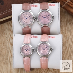 Cartier Ballon Bleu Luxury White Dial Quartz Battery Power Pink Leather Strap Womens Watch Fh11695336505