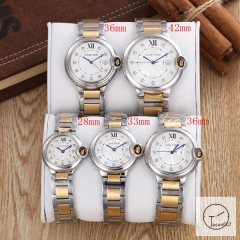 Cartier Ballon Bleu Luxury Silver Diamond DiaL Diamond Bezel EVE Rose Gold Case Quartz Battery Power Stainless Steel Strap Womens Watch Fh221635336565