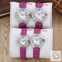 Cartier Ballon Bleu Luxury White Dial Diamond Bezel Case Quartz Battery Power Pink Leather Strap Womens Watch Fh11845336565