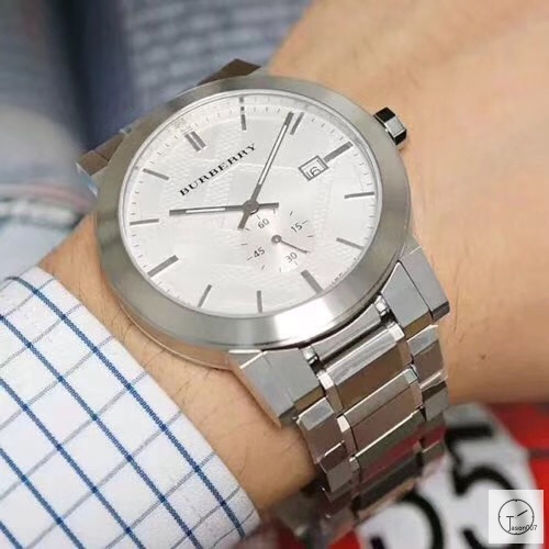 Burberry Silver Dial 42MM Stainless Quartz Movement Stainless Steel Bracelet Watch Stainless Steel Strap BU9038 Mens Wristwatches BU254768350