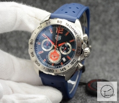 Tag Heuer Carrera F1 Formal 1 Manchester United Silver Dial Quartz Chronograph Function Blue Two Tone Ceramic Strap Mens Watch ATGH250495830