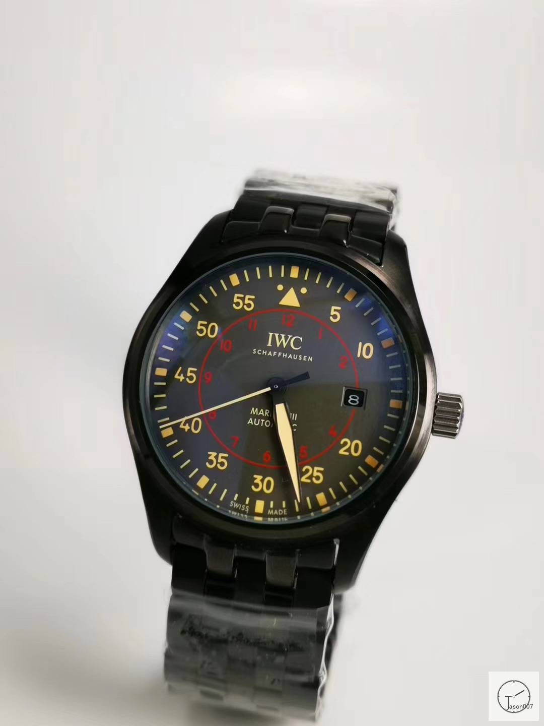IWC PILOT'S SCHAFFHAUSEN Black Dial SPITFIRE Mark XV2 WATCH AUTOMATIC SPITFIRE AUTOMATIC Mechical IW326801 42MM Stainless Steel Leather Strap Mens Wristwatches ICW22620560