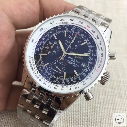 BREITLING Navitimer GMT Big Dial Quartz Chronograph Stainless Steel Strap Men's Watch BBWR221927543970