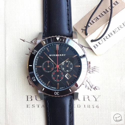 Burberry Blue Dial 42MM Quartz Chronograph Stainless Steel Bracelet Watch Leather Strap BU9038 Mens Wristwatches BU254068330