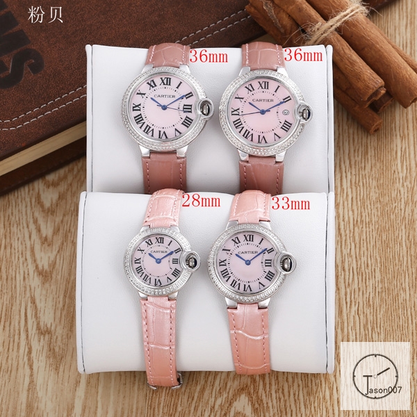 Cartier Ballon Bleu Luxury Pink Diamond DiaL Diamond Bezel EVE Rose Gold Case Quartz Battery Power Stainless Steel Strap Womens Watch Fh222935336565