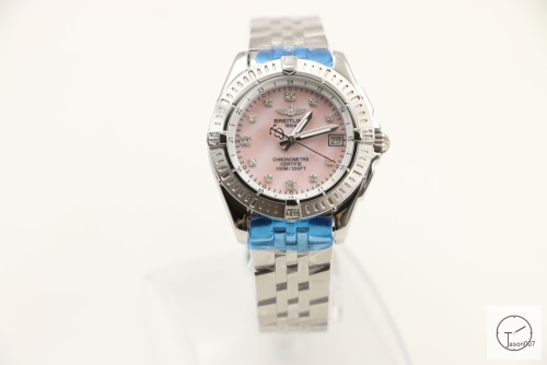 BREITLING Chronomat B01 Pink Dial Stainless Steel Case Quartz Chronograph Stainless Steel Rubber Strap Women's Watch BBWR285329543980