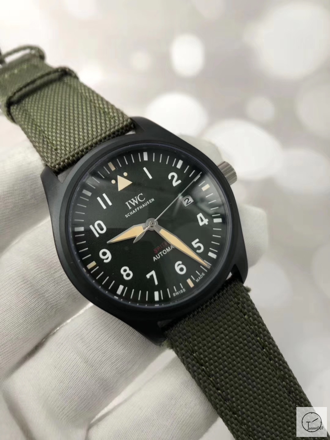 IWC PILOT'S SCHAFFHAUSEN Mark XV2 WATCH AUTOMATIC SPITFIRE AUTOMATIC Mechical IW326803 42MM BLACK DIAL Everose Gold Case Stainless Steel Case Stainless Steel Leather Strap Mens Wristwatches ICW22350560