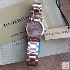 Burberry Silver Dial Dial Stainless Steel Bracelet Watch 383mm BU9038 Womens Wristwatches BU153768390