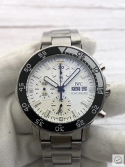 IWC Aquatimer Silver Dial Quartz Chronograph Black Yellow Day Date Mens Watch IW376701 Stainless Steel Strap Mens Wristwatches ICW22820560