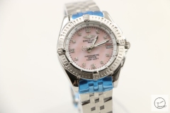 BREITLING Chronomat B01 Pink Dial Stainless Steel Case Quartz Chronograph Stainless Steel Rubber Strap Women's Watch BBWR285329543980