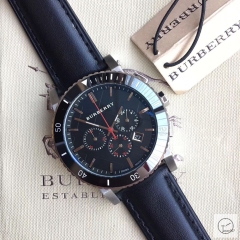 Burberry Blue Dial 42MM Quartz Chronograph Stainless Steel Bracelet Watch Leather Strap BU9038 Mens Wristwatches BU254068330