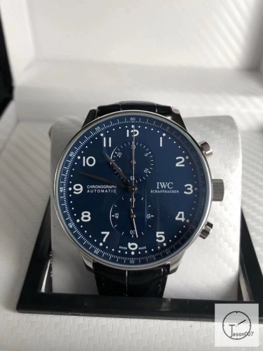 IWC Portugieser Chronograph IW371617 leather Starp 41mm White dial Quart Battery Movement IC22080410