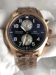 IWC Pilots Watch Brown Dial Chronograph Antoine De Saint Exupery Leather Strap Mens Wristwatches MOB23080560