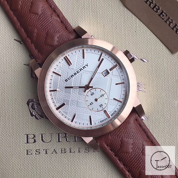 Burberry Silver Dial 42MM Rose Gold Case Stainless Quartz Movement Stainless Steel Bracelet Watch Stainless Steel Leather Strap BU9038 Mens Wristwatches BU255568350