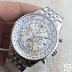 BREITLING Navitimer GMT Big Dial Quartz Chronograph Stainless Steel Strap Men's Watch BBWR221907543970