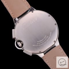 Cartier Ballon Bleu Luxury Silver Dial Smooth Bezel Quartz Chronograph Function Battery Power Leather Strap Womens Watch Fh224235336555