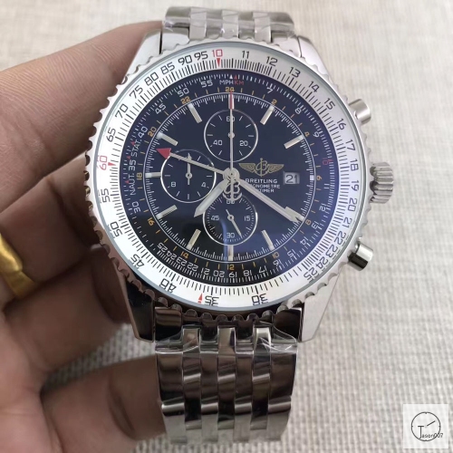 BREITLING Navitimer GMT Big Dial Quartz Chronograph Stainless Steel Strap Men's Watch BBWR221917543970