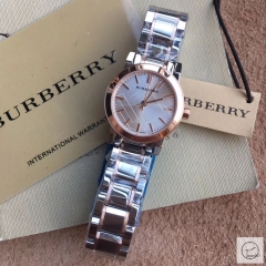 Burberry Silver Dial Dial Stainless Steel Bracelet Watch 383mm BU9038 Womens Wristwatches BU153368390