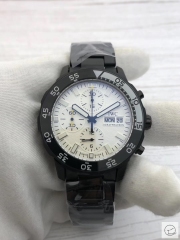 IWC Aquatimer White Dial Quartz Chronograph Black White Pvd Case Day Date Mens Watch IW376701 Stainless Steel Strap Mens Wristwatches ICW22860560