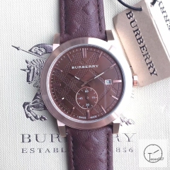Burberry Brown Dial 42MM Rose Gold Case Stainless Quartz Movement Stainless Steel Bracelet Watch Stainless Steel Leather Strap BU9038 Mens Wristwatches BU255468350