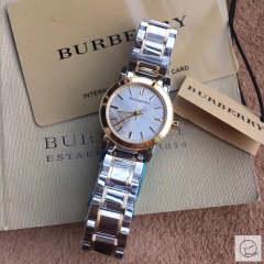Burberry Silver Dial Dial Stainless Steel Bracelet Watch 383mm BU9038 Womens Wristwatches BU153668390