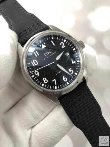 IWC PILOT'S SCHAFFHAUSEN Black Dial SPITFIRE Mark XV2 WATCH AUTOMATIC SPITFIRE AUTOMATIC Mechical IW326801 42MM Stainless Steel Leather Strap Mens Wristwatches ICW22630560