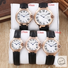 Cartier Ballon Bleu Luxury White Dial Rose Gold Case Quartz Battery Power Red Leather Strap Womens Watch Fh11745336505