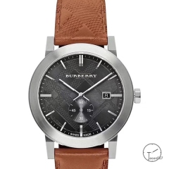 Burberry Silver Dial 42MM Black Dial Silver Case Stainless Quartz Movement Stainless Steel Bracelet Watch Stainless Steel Leather Strap BU9038 Mens Stainless Steel Belt Wristwatches BU255568350