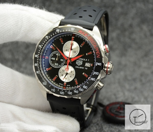 Tag Heuer Carrera F1 Formal 1 Silver Dial Quartz Chronograph Function Blue Two Tone Ceramic Strap Mens Watch ATGH249695830