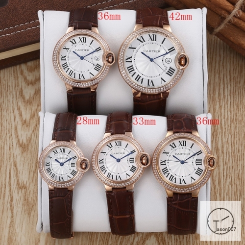 Cartier Ballon Bleu Luxury White Dial Diamond Bezel Case Quartz Battery Power Pink Leather Strap Womens Watch Fh11815336565
