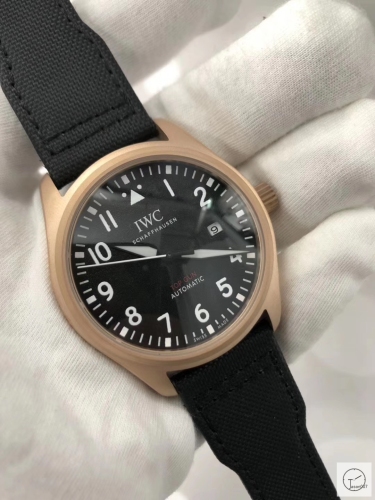 IWC PILOT'S SCHAFFHAUSEN Mark XV2 WATCH AUTOMATIC SPITFIRE AUTOMATIC Mechical IW326803 42MM BLACK DIAL Everose Gold Case Stainless Steel Case Stainless Steel Strap Mens Wristwatches ICW22290560