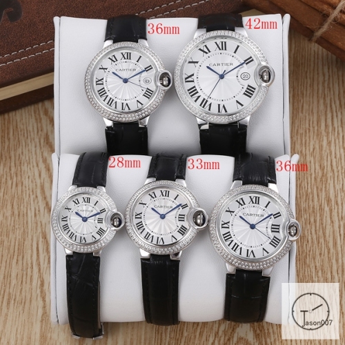 Cartier Ballon Bleu Luxury White Dial Diamond Bezel Case Quartz Battery Power Pink Leather Strap Womens Watch Fh11805336565