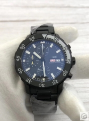 IWC Aquatimer Black Dial Quartz Chronograph Black White Pvd Case Day Date Mens Watch IW376701 Stainless Steel Strap Mens Wristwatches ICW22880560
