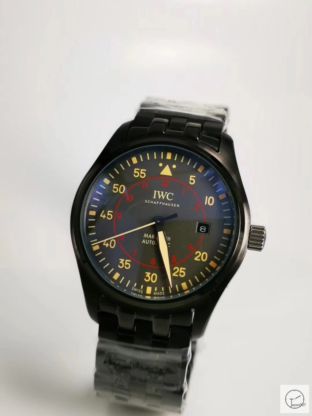 IWC PILOT'S SCHAFFHAUSEN Black Dial SPITFIRE Mark XV2 WATCH AUTOMATIC SPITFIRE AUTOMATIC Mechical IW326801 42MM Stainless Steel Leather Strap Mens Wristwatches ICW22600560