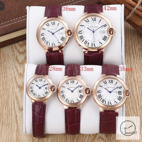 Cartier Ballon Bleu Luxury White Dial Rose Gold Case Quartz Battery Power Red Leather Strap Womens Watch Fh11745336505