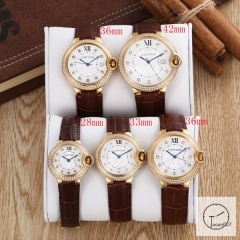 Cartier Ballon Bleu Luxury Silver Diamond DiaL Diamond Bezel EVE Rose Gold Case Quartz Battery Power Stainless Steel Strap Womens Watch Fh221335336505