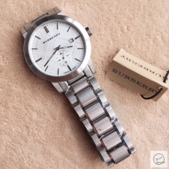 Burberry Silver Dial 42MM Stainless Quartz Movement Stainless Steel Bracelet Watch Stainless Steel Strap BU9038 Mens Wristwatches BU254768350