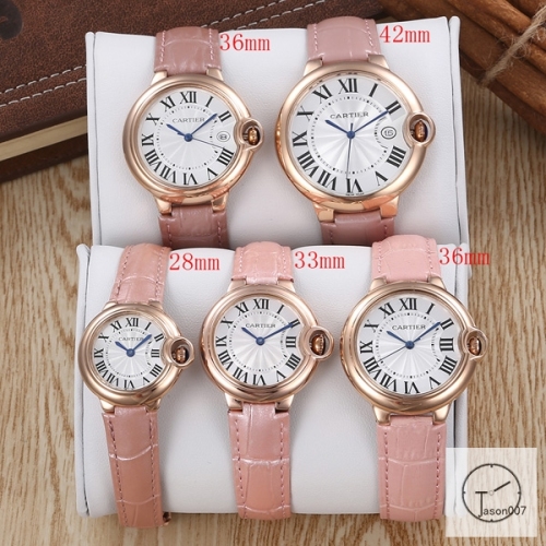 Cartier Ballon Bleu Luxury White Dial Rose Gold Case Quartz Battery Power Pink Leather Strap Womens Watch Fh11775336505