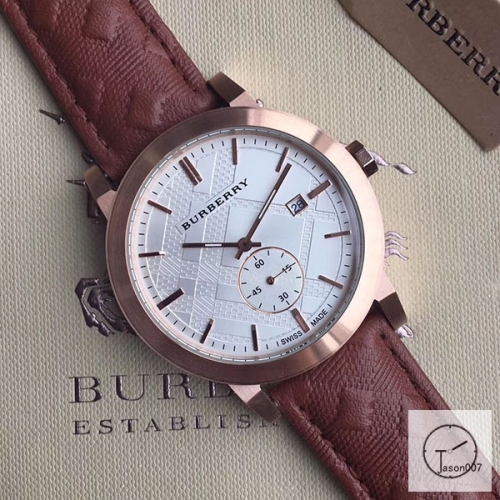 Burberry Brown Dial 42MM Rose Gold Case Stainless Quartz Movement Stainless Steel Bracelet Watch Stainless Steel Leather Strap BU9038 Mens Wristwatches BU255468350