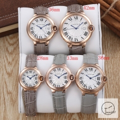 Cartier Ballon Bleu Luxury White Dial Rose Gold Case Quartz Battery Power Red Leather Strap Womens Watch Fh11735336505