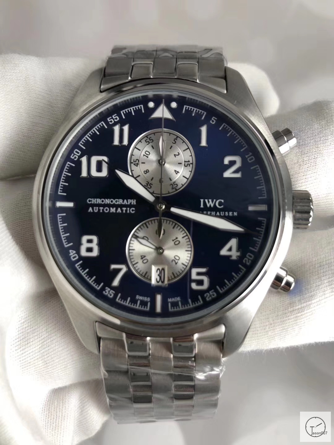 IWC Pilots Watch Brown Dial Chronograph Antoine De Saint Exupery Leather Strap Mens Wristwatches MOB23080560