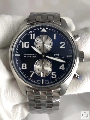 IWC Pilots Watch Brown Dial Chronograph Antoine De Saint Exupery Leather Strap Mens Wristwatches MOB23080560