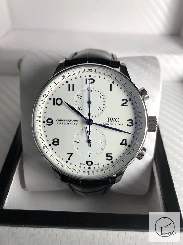 IWC Portugieser Chronograph IW371617 leather Starp 41mm White dial Quart Battery Movement IC22090410