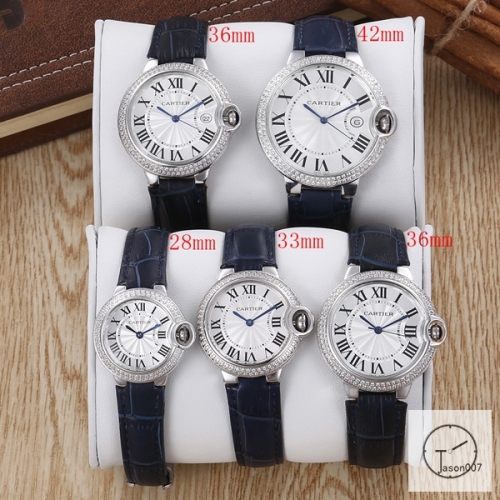 Cartier Ballon Bleu Luxury White Dial Diamond Bezel Case Quartz Battery Power Pink Leather Strap Womens Watch Fh11855336565
