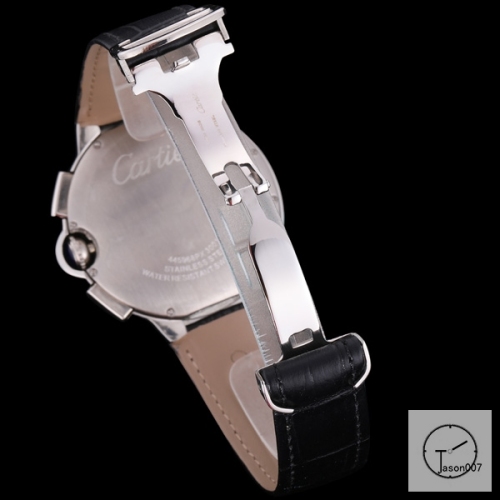 Cartier Ballon Bleu Luxury Silver Dial Smooth Bezel Quartz Chronograph Function Battery Power Leather Strap Womens Watch Fh224235336555