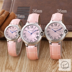 Cartier Ballon Bleu Luxury White Dial Quartz Battery Power Pink Leather Strap Womens Watch Fh11695336505