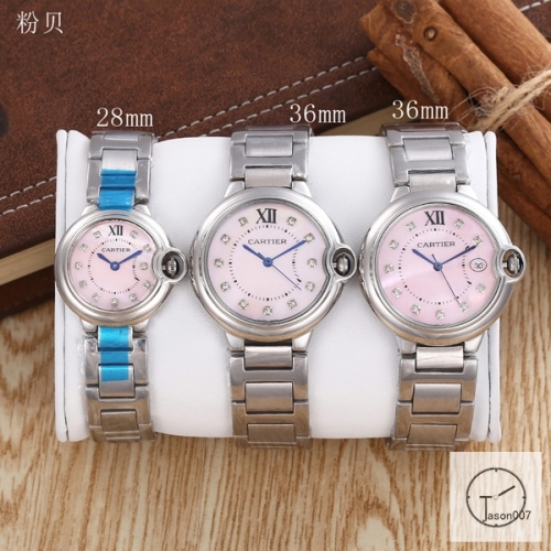 Cartier Ballon Bleu Luxury Pink Diamond DiaL Smooth Bezel EVE Rose Gold Case Quartz Battery Power Stainless Steel Strap Womens Watch Fh223335336565
