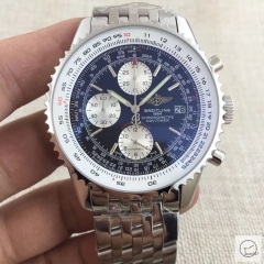 BREITLING Navitimer GMT Big Dial Quartz Chronograph Stainless Steel Strap Men's Watch BBWR221897543970