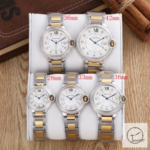 Cartier Ballon Bleu Luxury Silver Diamond DiaL Diamond Bezel EVE Rose Gold Case Quartz Battery Power Stainless Steel Strap Womens Watch Fh222335336565
