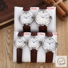 Cartier Ballon Bleu Luxury Silver Diamond DiaL Smooth Bezel EVE Rose Gold Case Quartz Battery Power Stainless Steel Strap Womens Watch Fh120835336565
